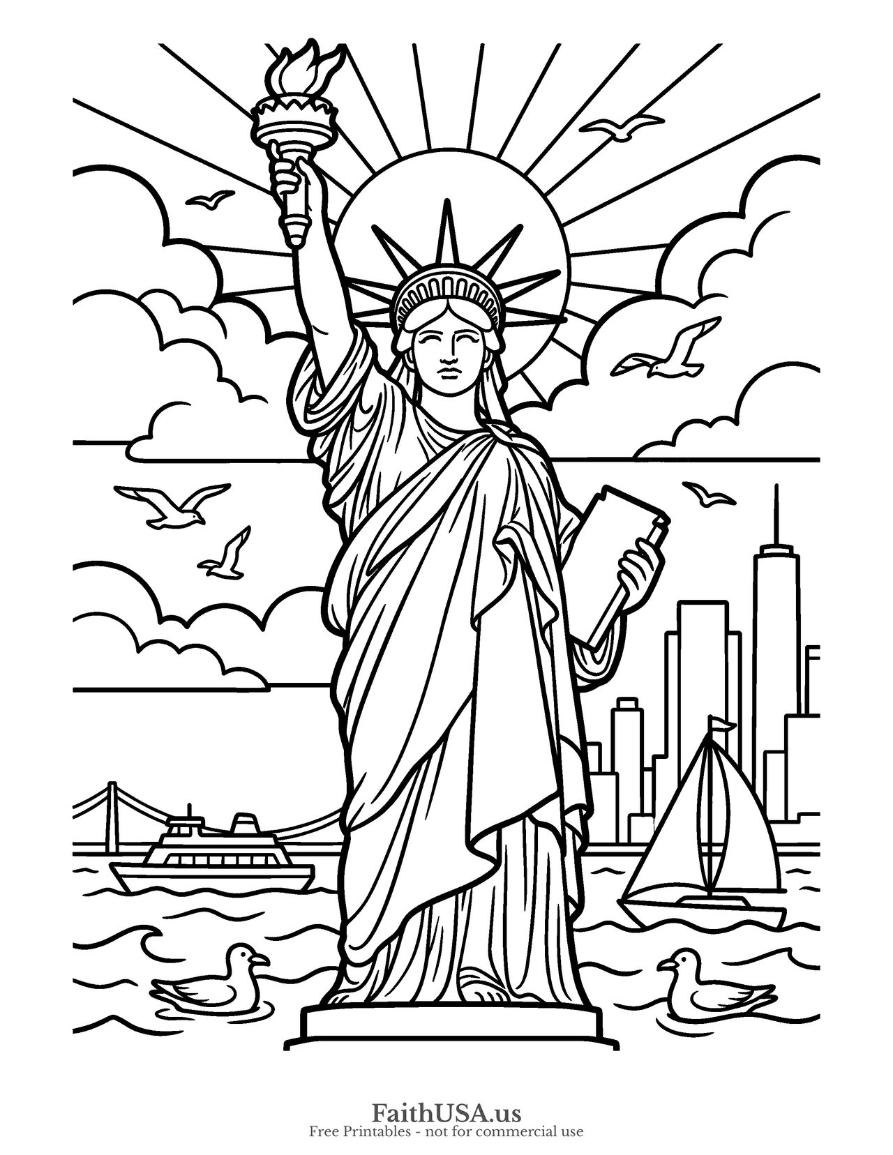 Statue of Liberty Coloring Pages